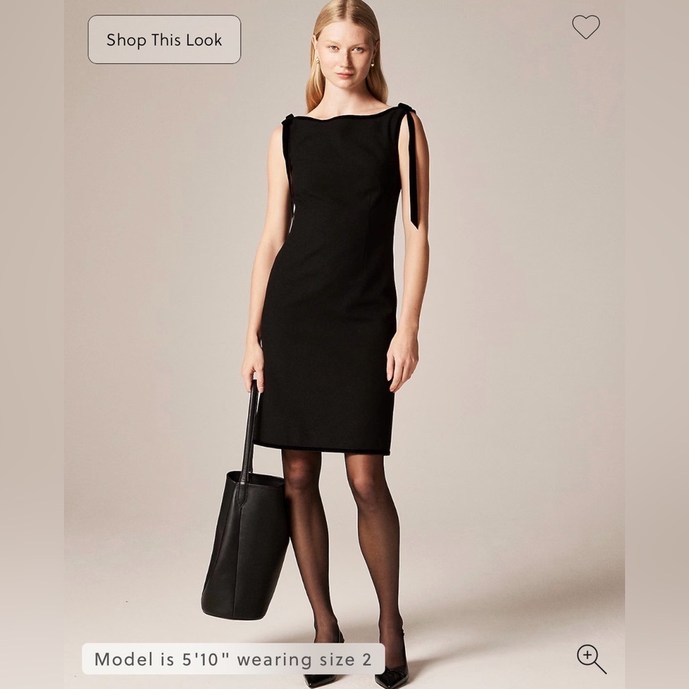 Seamed Sheath Dress With Velvet Bows
